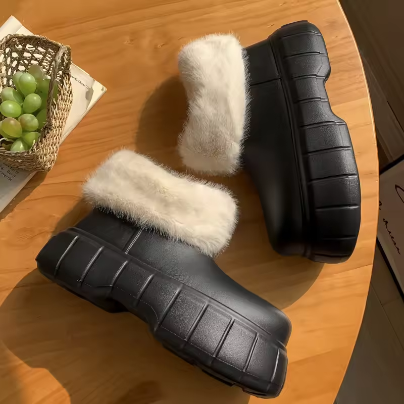 Women Winter Designer Luxury Snow Booties Fluffy Shoes