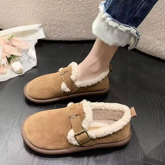 Comwarm Women Cotton Shoes Fluffy Fluffy Non-Slip Home Slides