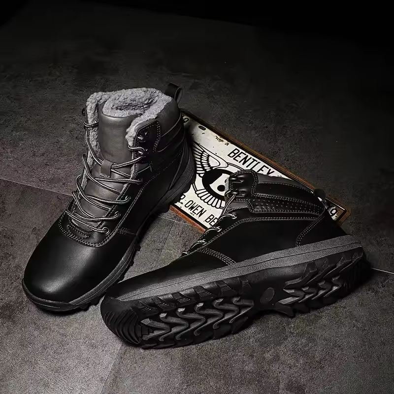 Water Proof Safety Work Shoes Steel Head Leather Boots For Men