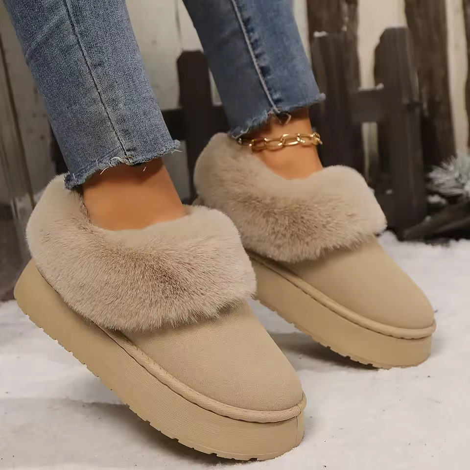 Winter New Women Boots Round Toe Mid Heel Shoes