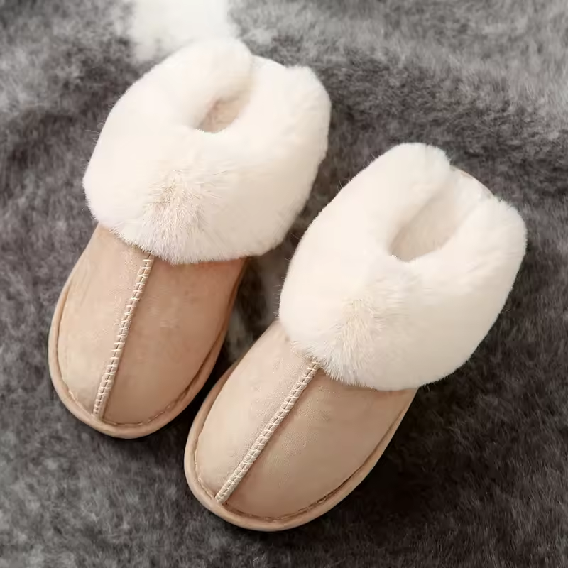Winter Unisex Warm Plush Slippers Couple Indoor Non-slip House Slide