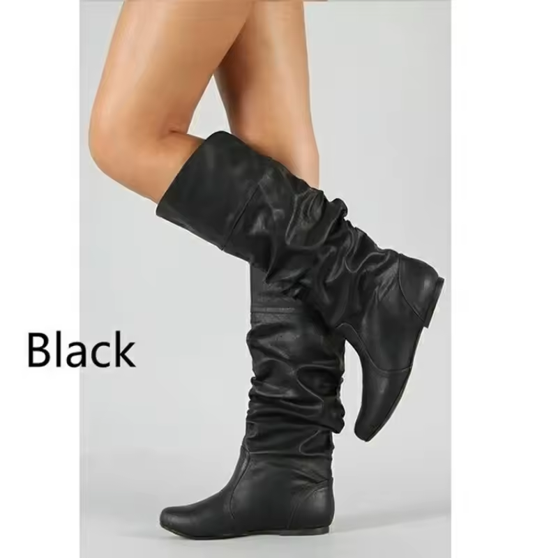 Women Leather Small And Medium Long Boots