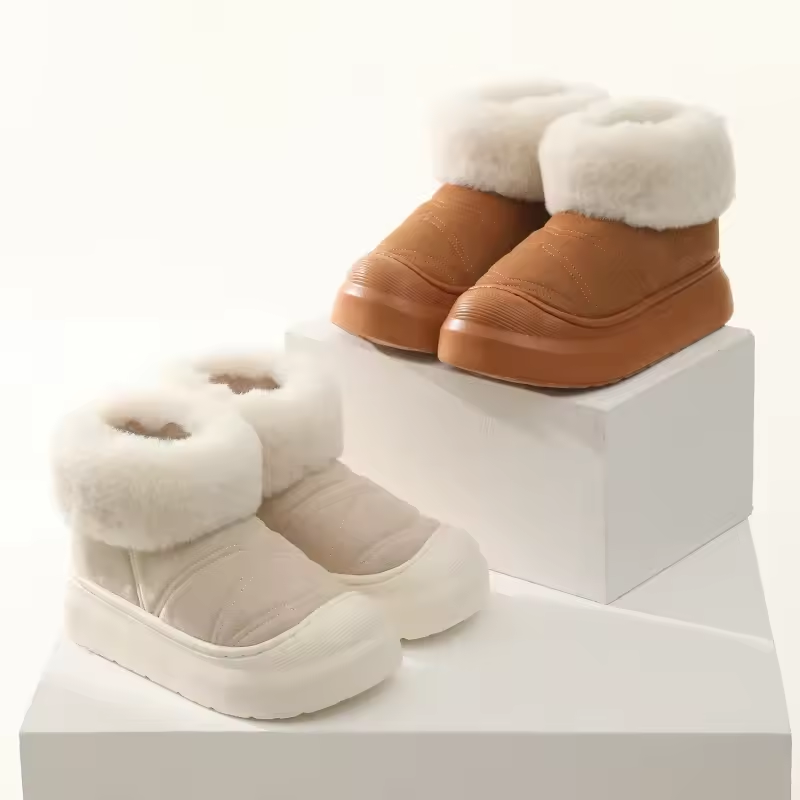 Women Thick Sole Suede Snow Boots Ladies Casual Warm Non-slip Winter Cotton Shoes
