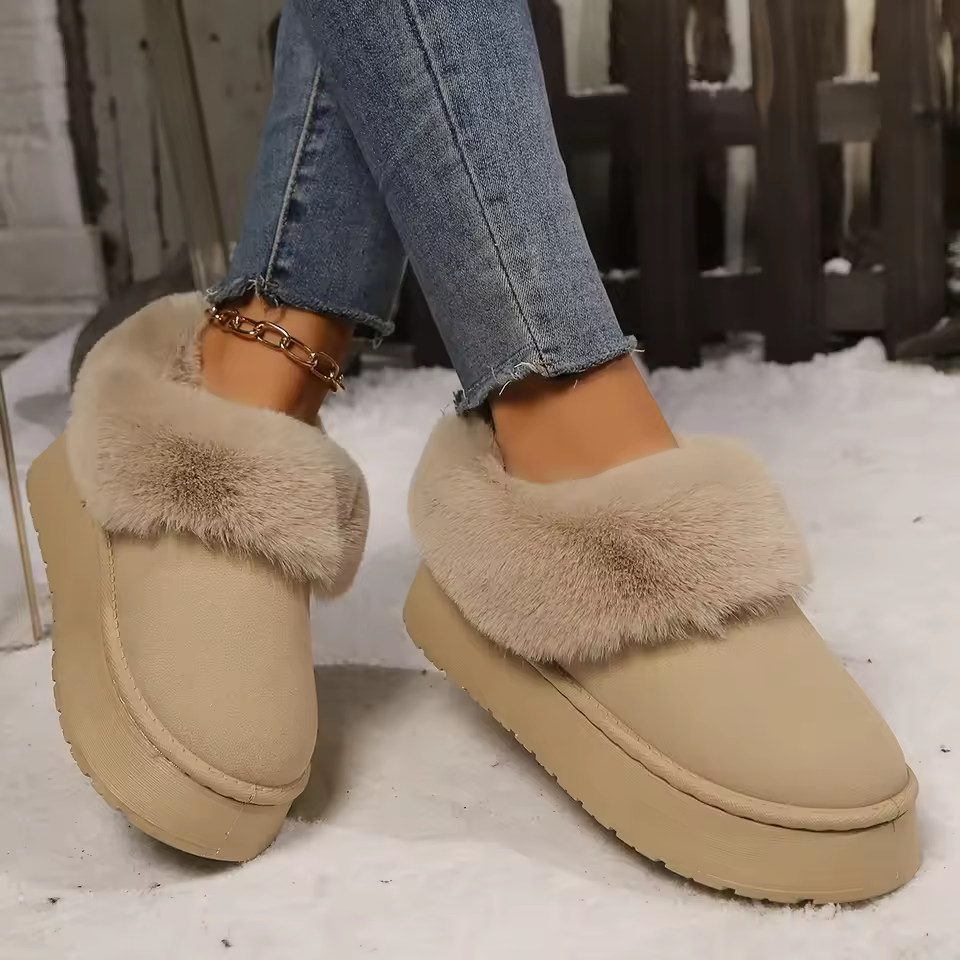 Winter New Women Boots Round Toe Mid Heel Shoes