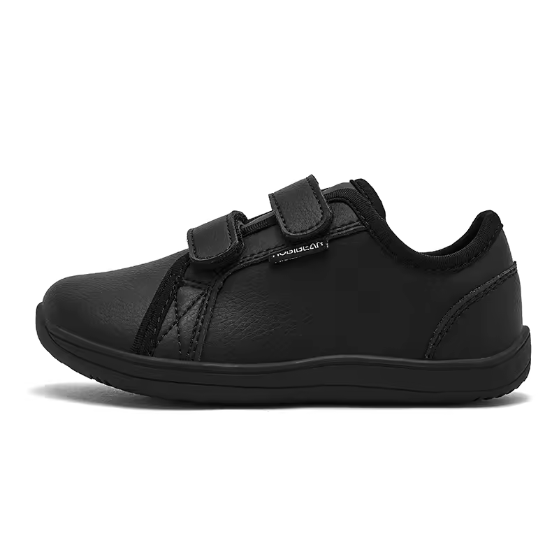 Kids Lightweight Hook Loop Faux Leather Shoes