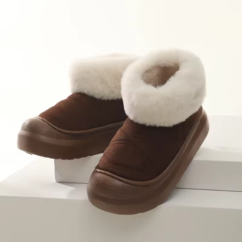 Women Thick Sole Suede Snow Boots Ladies Casual Warm Non-slip Winter Cotton Shoes