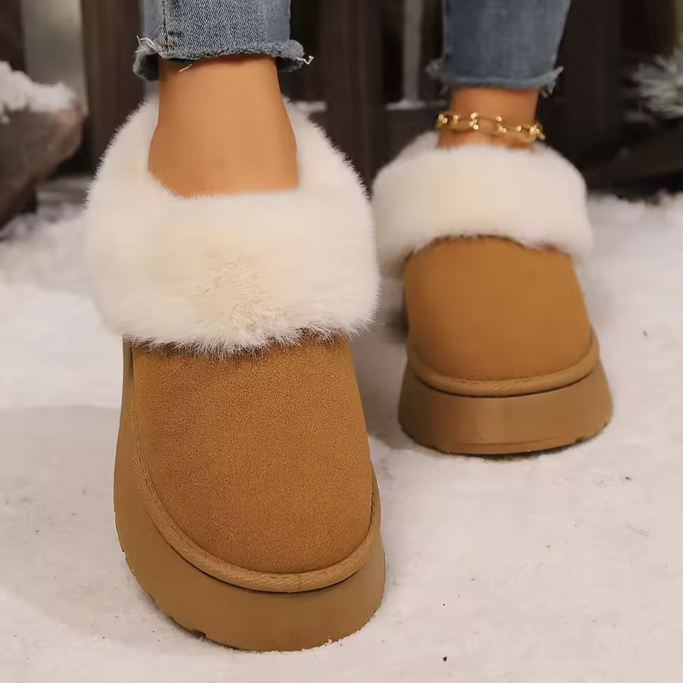 Winter New Women Boots Round Toe Mid Heel Shoes