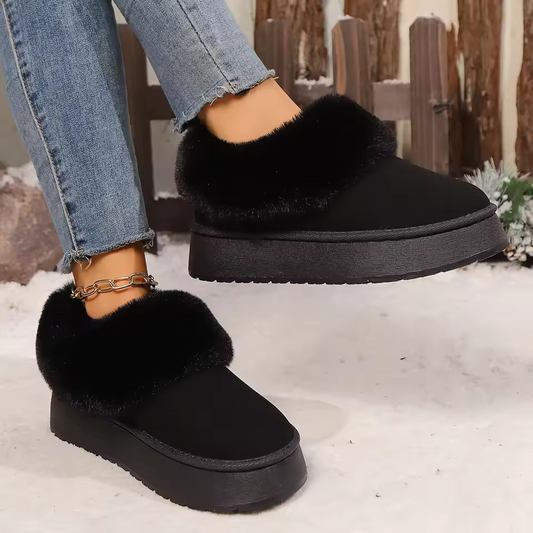 Winter New Women Boots Round Toe Mid Heel Shoes