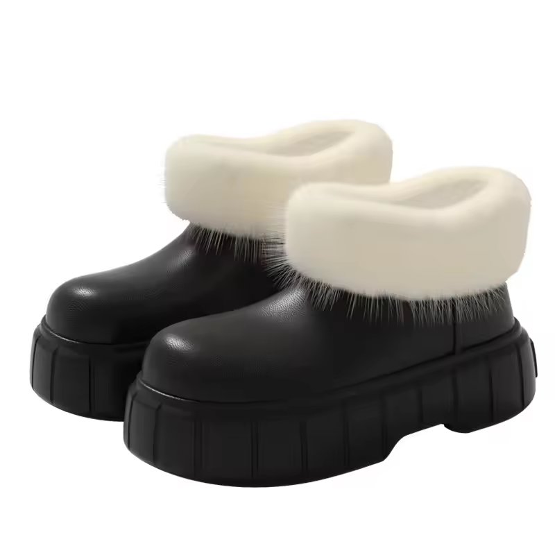 Women Winter Designer Luxury Snow Booties Fluffy Shoes