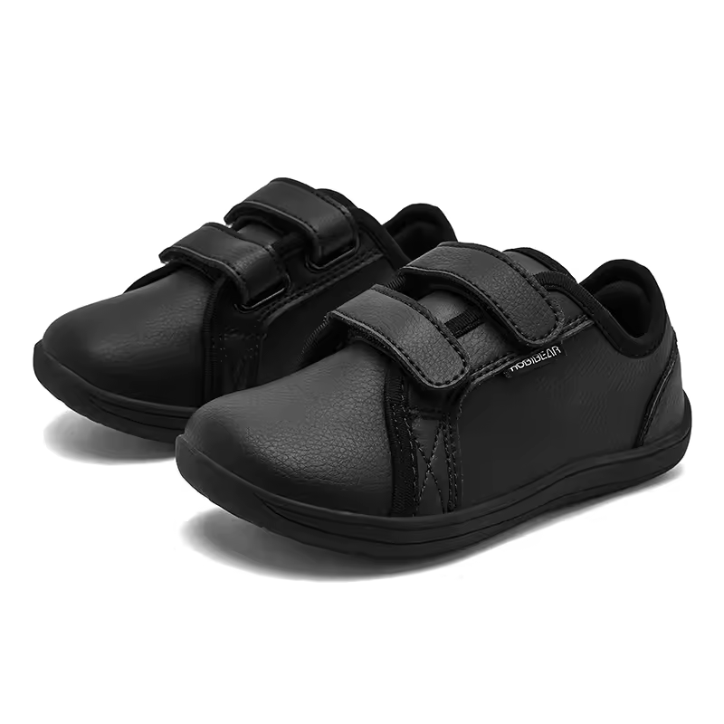 Kids Lightweight Hook Loop Faux Leather Shoes