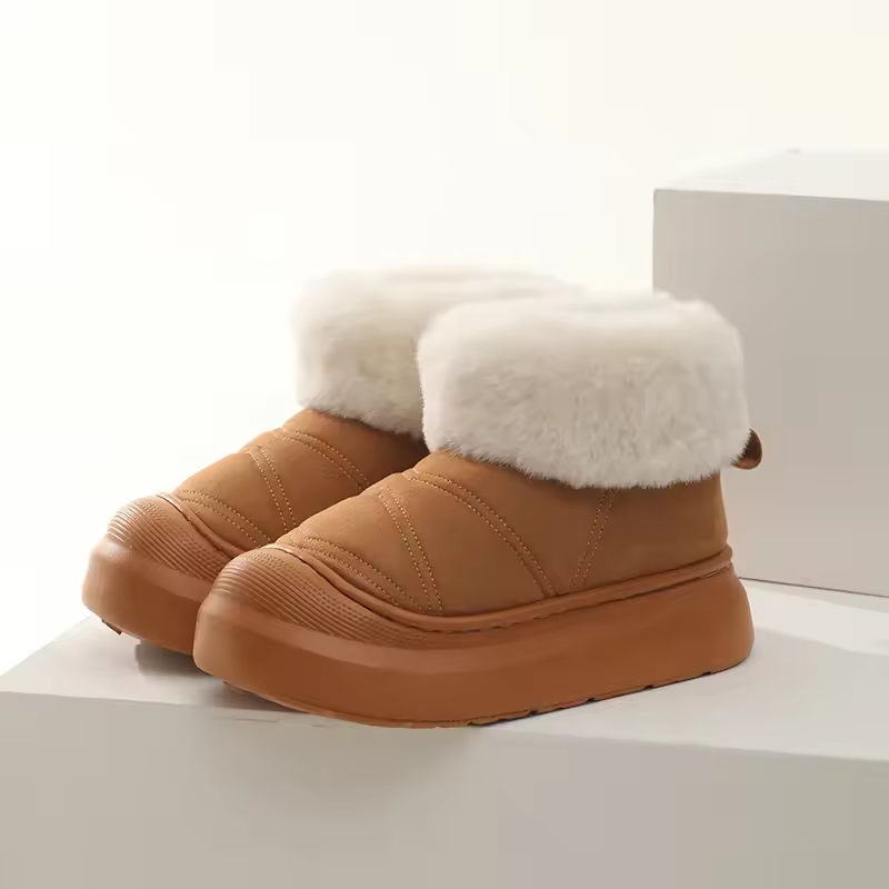 Women Thick Sole Suede Snow Boots Ladies Casual Warm Non-slip Winter Cotton Shoes