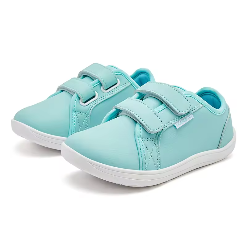 Kids Lightweight Hook Loop Faux Leather Shoes