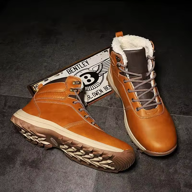 Water Proof Safety Work Shoes Steel Head Leather Boots For Men