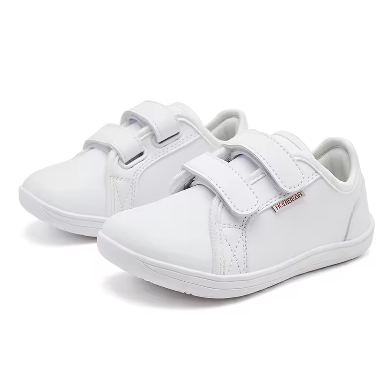 Kids Lightweight Hook Loop Faux Leather Shoes
