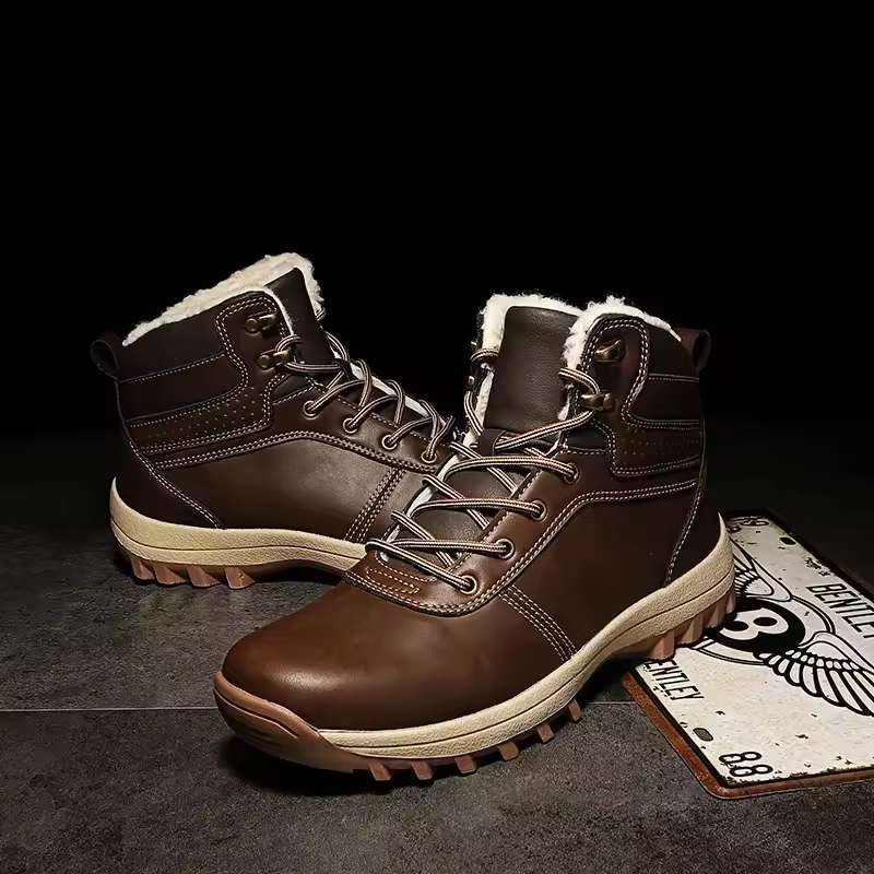 Water Proof Safety Work Shoes Steel Head Leather Boots For Men