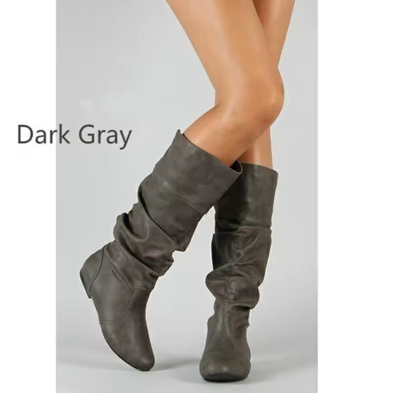Women Leather Small And Medium Long Boots