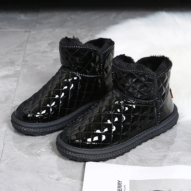 Quilted Glossy Snow Boots