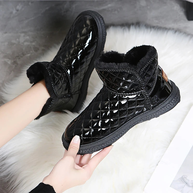 Quilted Glossy Snow Boots