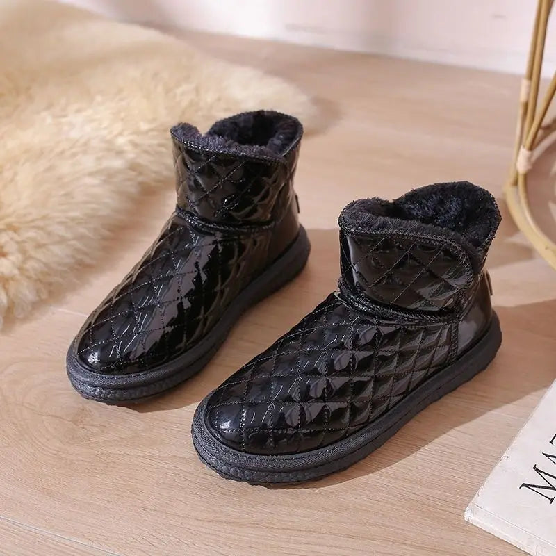 Quilted Glossy Snow Boots